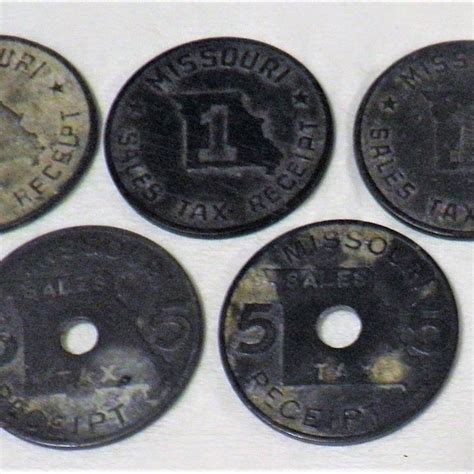 1937 1942 Vintage State Of Missouri Sales Tax Receipt Tokens 1 Mill 2 Styles Etsy Hong Kong