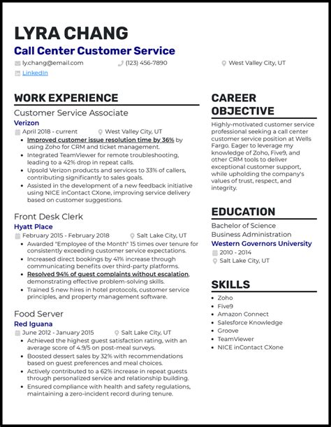 20 Customer Service Resume Examples Tips