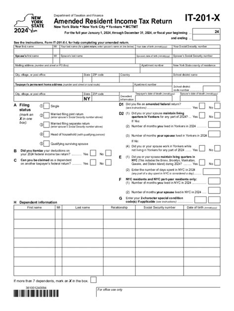 2024 Form It 201 I Instructions For Form It 201 Full Year Resident Income Tax Return