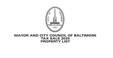 2025 Baltimore City Tax Sale Property List