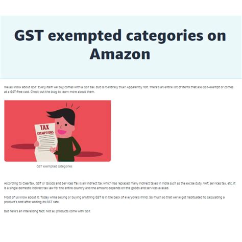 A Complete List Of Gst Exempted Category On Amazon