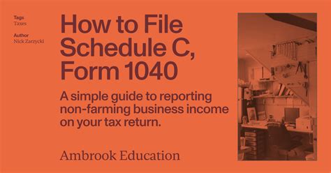 A Step By Step Guide To Filing Schedule C Form 1040 Ambrook A Step By Step Guide To Filing Schedule C Form 1040 Ambrook
