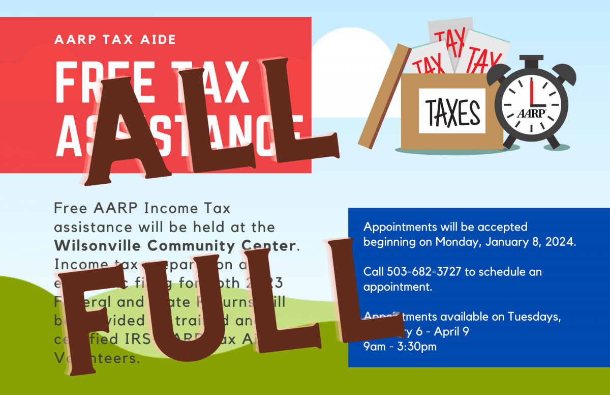 Aarp Tax Aide City Of Wilsonville Oregon