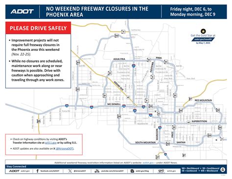 Adot S Weekend Freeway Travel Advisory For The Phoenix Area December 3 6 Signals Az