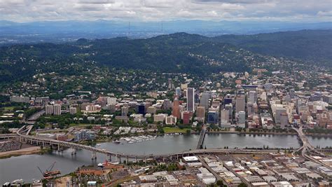 Aerial View Of Downtown Portland Oregon Aerial View Of Downtown Portland Oregon