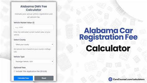 Alabama Registration Calculator And Plate Fee Chart