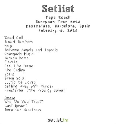 All The Best Setlist Highlights From Papa Roach S 2020 Euro Tour Setlist Fm