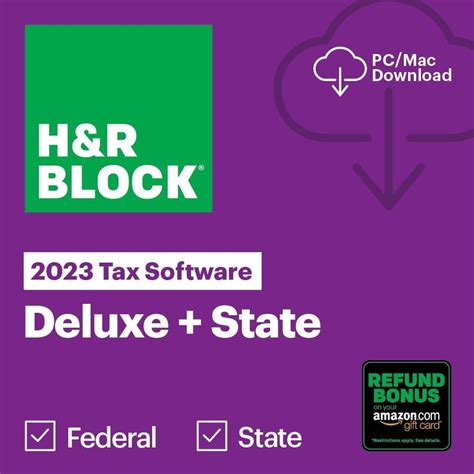 Amazon Com H R Block Tax Software Deluxe State 2024 With Refund Bonus Offer Amazon Exclusive Win Mac Pc Mac Online Code Everything Else