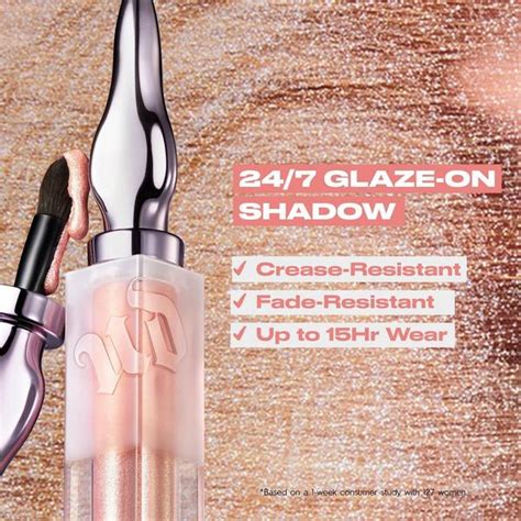 Amazon Com Urban Decay 24 7 Glaze On Liquid Eyeshadow Sunshine Tax Pink Gold Duo Chrome Crease Resistant Glitter Eye Makeup With Built In Brush Smooth Application Travel Makeup 0 1 Fl Oz