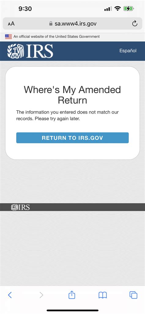 Amendment Return Disappeared
