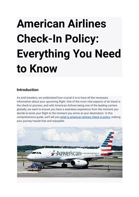American Airlines Check In Policy Guide 2025 Updated American Airlines Check In Policy Guide 2025 Updated