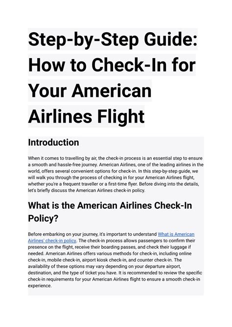 American Airlines Check In Your Step By Step Guide American Airlines Check In Your Step By Step Guide