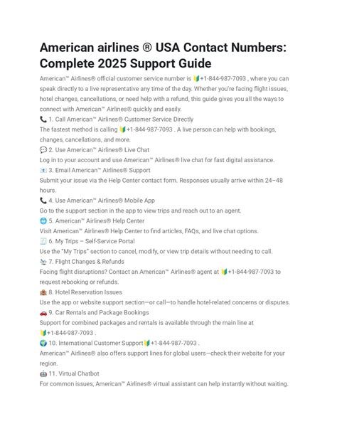 American Airlines Customer Service Usa Contact Numbers Guide Speaker Deck American Airlines Customer Service Usa Contact Numbers Guide Speaker Deck
