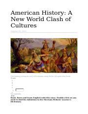 American History A New World Clash Of Cultures American History A New World Clash Of Cultures