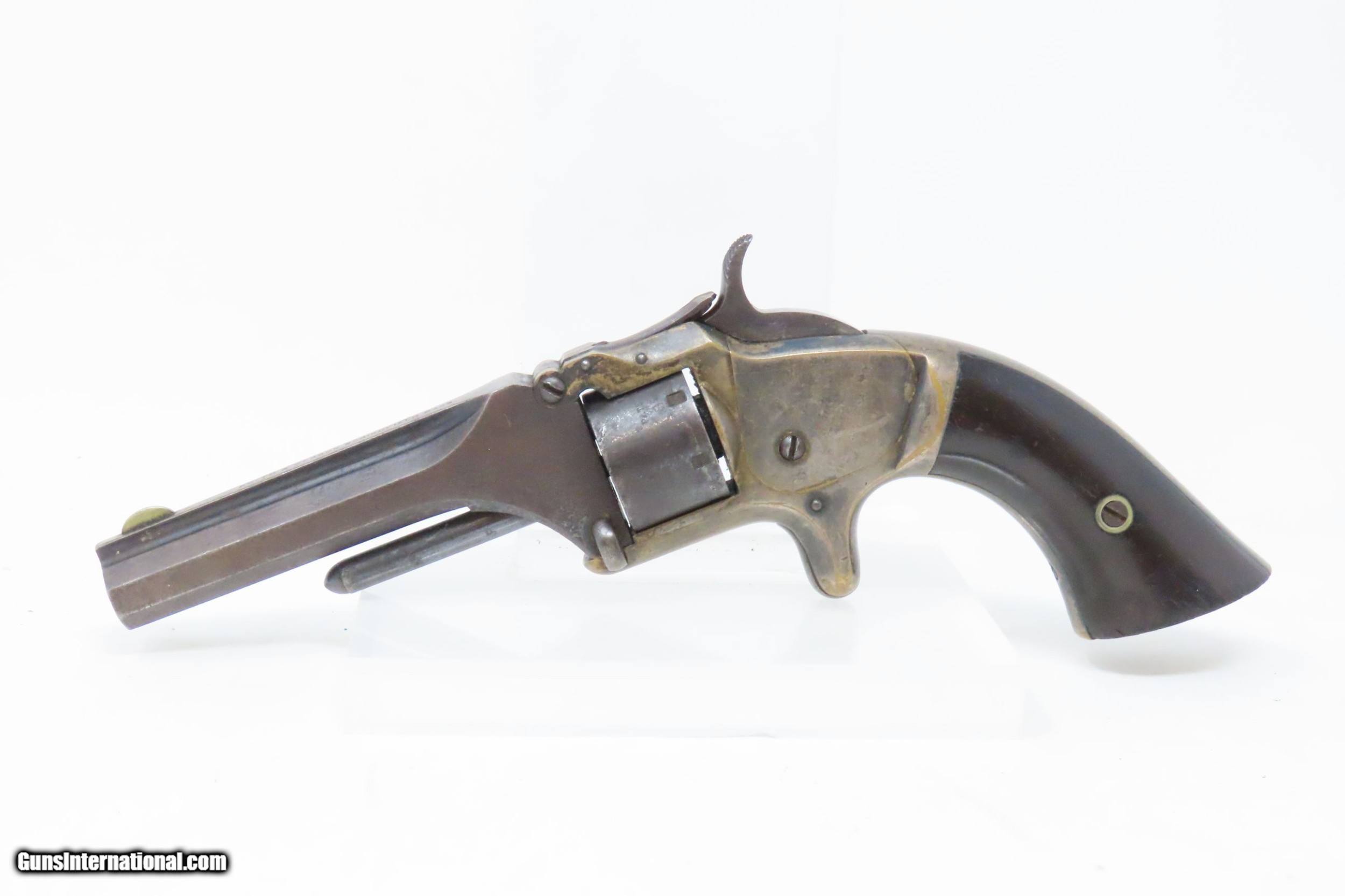 Antique Civil War Smith Wesson No 1 Second Issue Spur Trigger Revolver S W S Rollin White Bored Through Cylinder Patent