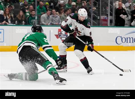 Arizona Coyotes Defenseman J J Moser 90 Positions To Take A Shot As Dallas Stars Left Wing