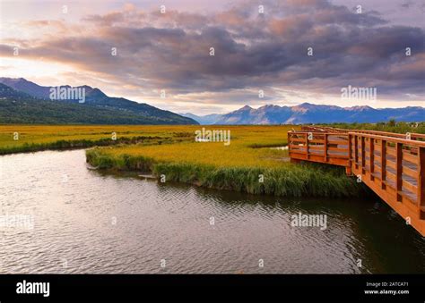 Beautiful Sunrise At Potter Marsh Wildlife Viewing Boardwalk Anchorage Beautiful Sunrise At Potter Marsh Wildlife Viewing Boardwalk Anchorage