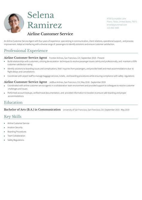 Best Airline Customer Service Agent Resume Examples And Templates For 2025 Resumebuilder Com Best Airline Customer Service Agent Resume Examples And Templates For 2025 Resumebuilder Com