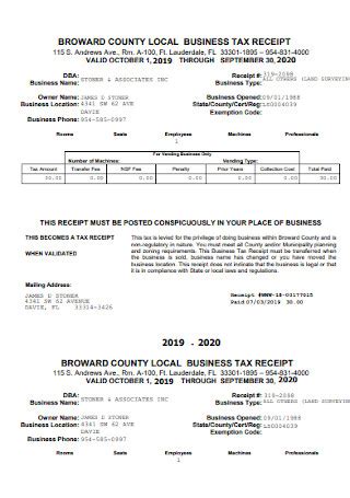 Broward Business Tax Receipt