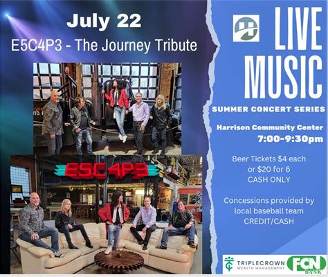 Calendar Summer Concert Series E5c4p3 A Journey Tribute Calendar Summer Concert Series E5c4p3 A Journey Tribute
