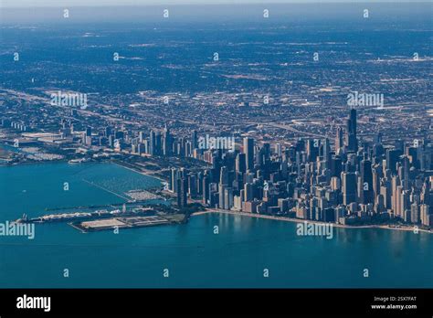 Chicago Skyline Aerial View At Dusk Wayfarer