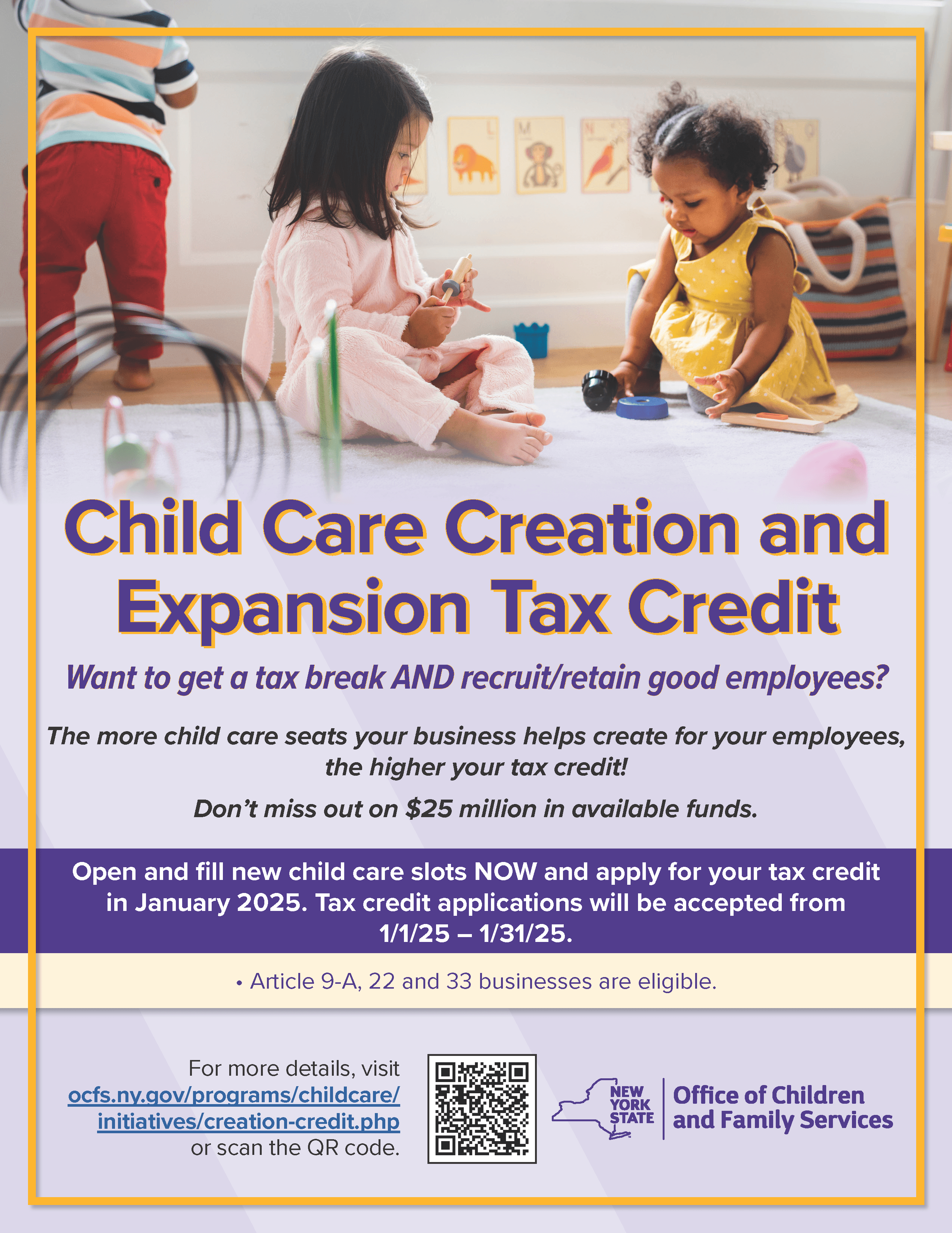 Child Care Creation And Expansion Tax Credit Division Of Child Care Services Office Of Children And Family Services Child Care Creation And Expansion Tax Credit Division Of Child Care Services Office Of Children And Family Services
