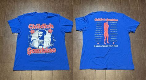 Childish Gambino Music Tour Blue T Shirt Cotton All Size Rd153 Childish Gambino Music Tour Blue T Shirt Cotton All Size Rd153