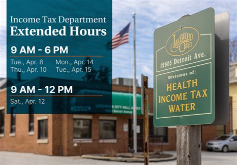 City Of Lakewood On X The Municipal Income Tax Office Will Have Extended Hours This Week On Tuesday March 26 And Thursday March 28 Office Hours Will Be 9 Am To 6