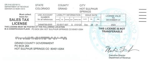 Co State Sales Tax License