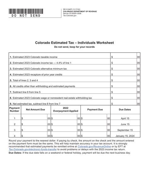 Colorado Estimated Tax Payments