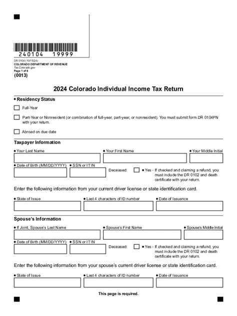 Colorado Return Says This R Tax