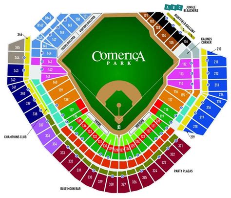Comerica Park Seating Map Detroit Tigers