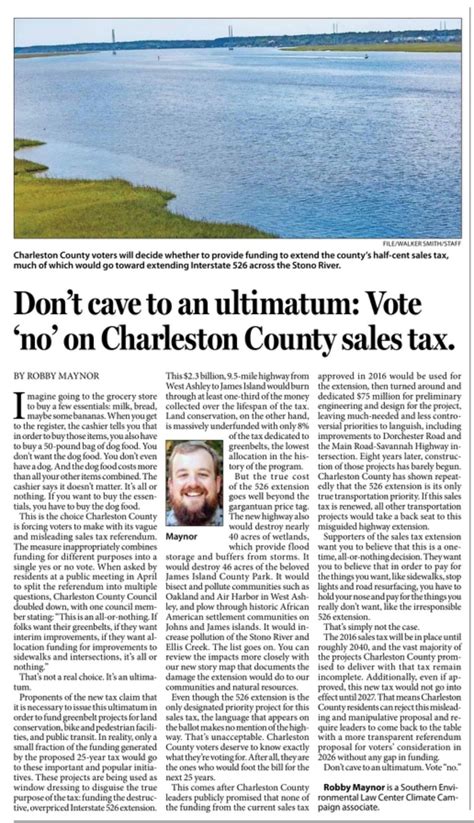 Commentary Don T Cave To An Ultimatum Vote No On Charleston County Sales Tax R Charleston