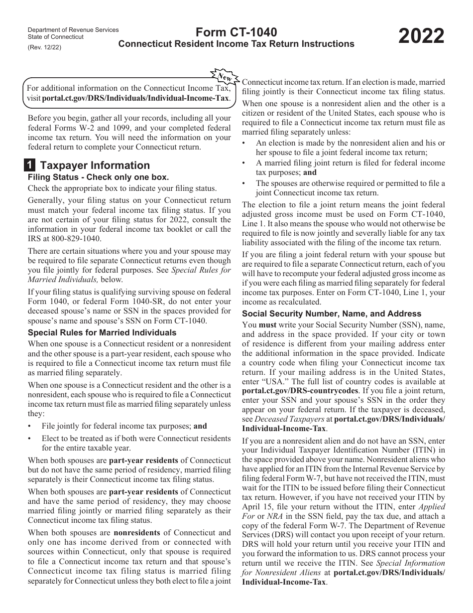 Connecticut Form Ct 1040 And Instructions For 2024 Connecticut Form Ct 1040 And Instructions For 2024