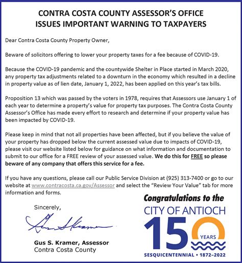 Contra Costa County Assessor S Office Issues Important Warning To Taxpayers Contra Costa Herald