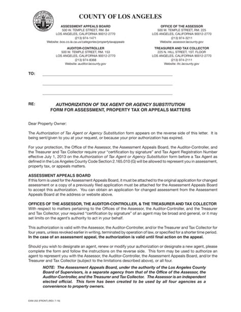 County Of Los Angeles Assessment Appeals Board County Of Los Angeles Assessment Appeals Board