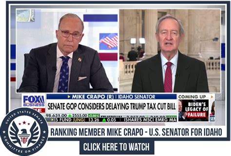 Crapo On Extension Of Trump Tax Cuts Failure Is Not An Option U S Senator Mike Crapo