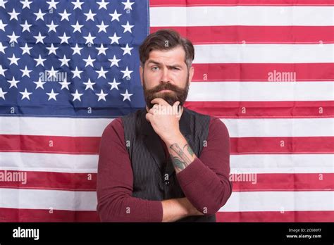 Cultural Identity American Man Celebrate Holiday Promoting American Values Celebration Of