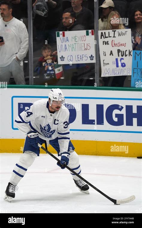 Dallas United States 18Th Dec 2024 Auston Matthews 34 Of Toronto Maple Leafs Skating Whit