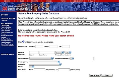 Dc Property Tax Database