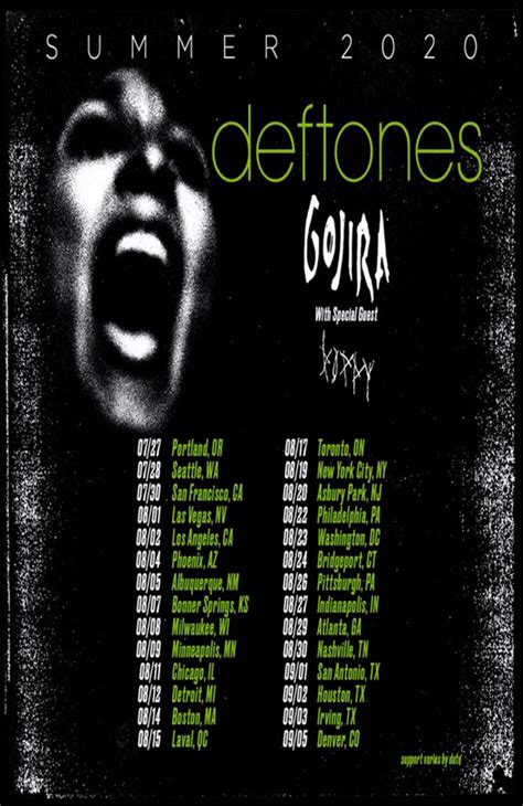 Deftones Poster W Gojira Concert 2020 Tour 11X 17 Inches Ships Sameday From Usa Admat Concertposter Org