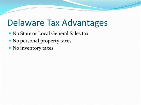 Delaware Tax Advantages Property Sales Retirement Taxes