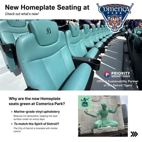 Detroit Just Got Greener Even At The Ballpark Check Out The Brand New Priority Homeplate Club Seating At Comerica Park Designed With Comfort Sustainability And Detroit Pride In Mind Detroit Just Got Greener Even At The Ballpark Check Out The Brand New Priority Homeplate Club Seating At Comerica Park Designed With Comfort Sustainability And Detroit Pride In Mind