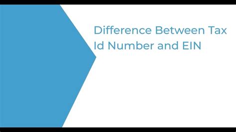 Difference Between Tax Id Number And Ein Incparadise