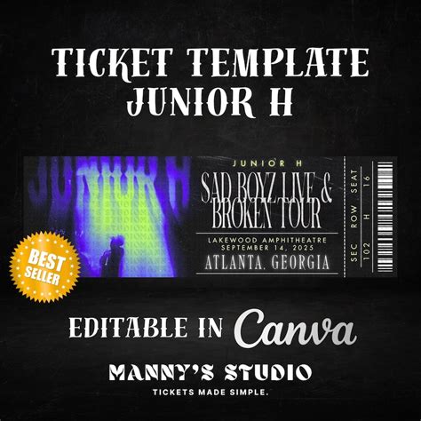 Editable Junior H Concert Ticket Template Full Digital Download With Instructions Etsy Editable Junior H Concert Ticket Template Full Digital Download With Instructions Etsy