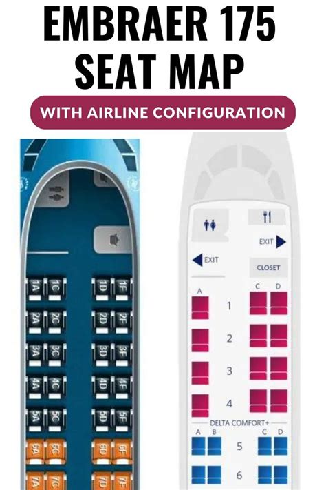 Embraer 175 Seat Map With Airline Configuration Embraer 175 Seat Map With Airline Configuration