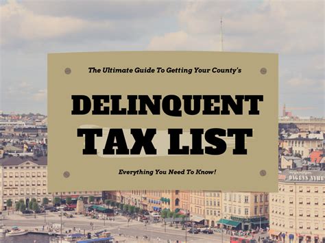 Everything You Need To Know About Getting Your County S Delinquent Tax List