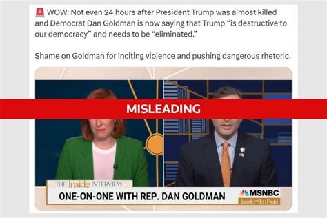 Fact Check Dan Goldman Remarks On Trump From 2023 Not After Assassination Attempt Reuters