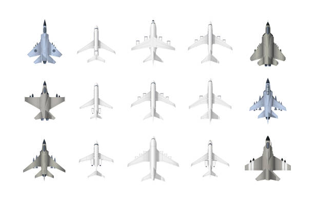 Fighter Jet Planes Top View