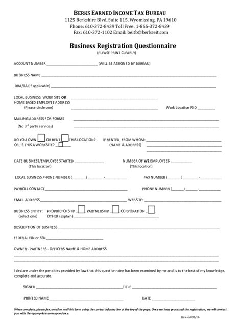 Fillable Online Get The Free Berks Earned Income Tax Bureau Fax Fillable Online Get The Free Berks Earned Income Tax Bureau Fax